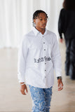 LOGO BUTTON UP LONG SLEEVE SHIRT