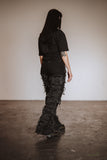 WOMENS DISMANTLED FLARED DENIM